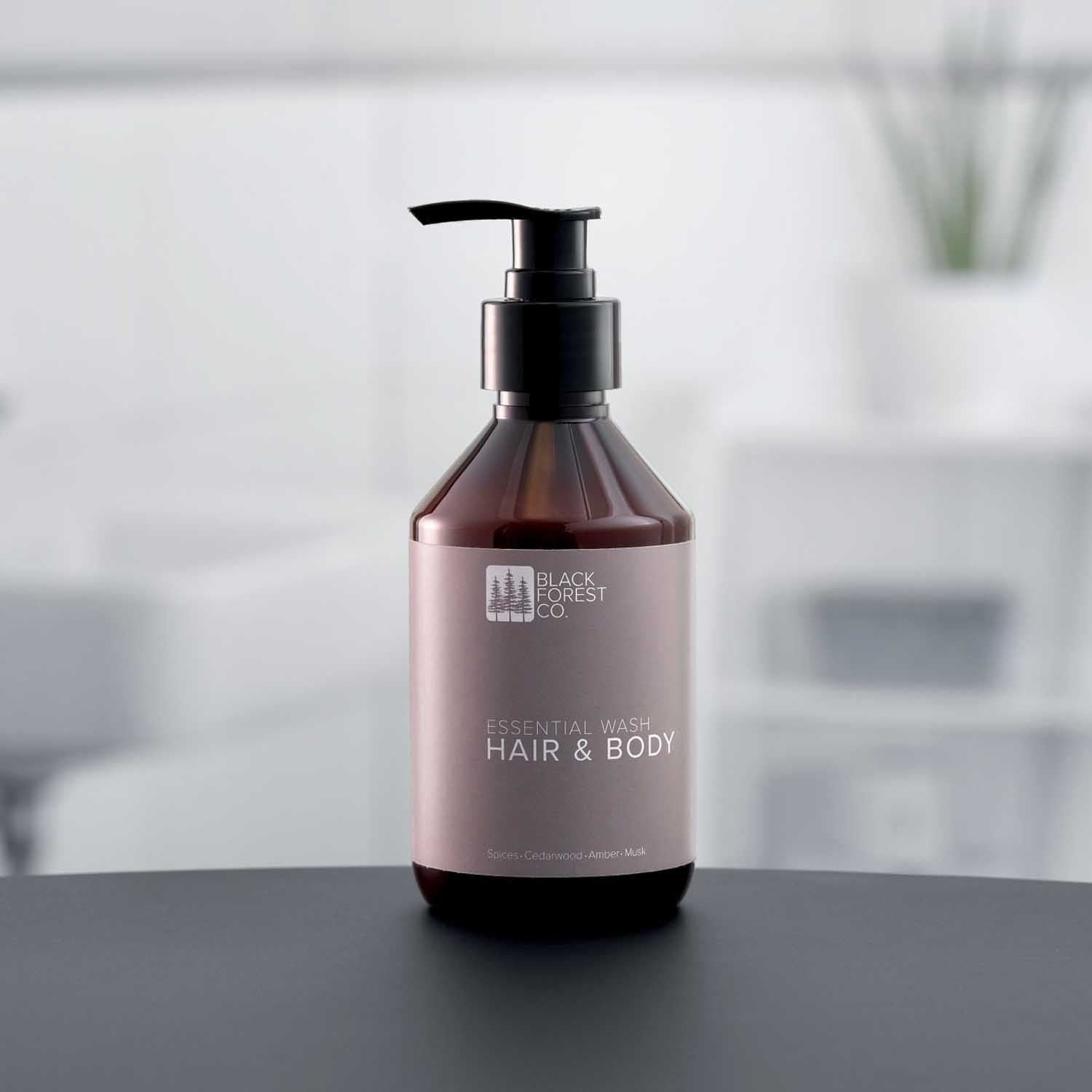 Hair & Body Essential Wash von Black Forest Co. – natürliches Duschgel und Shampoo ohne Parabene, Silikone und Sulfate.